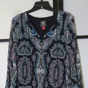 Vince Camuto Navy print dress size 2